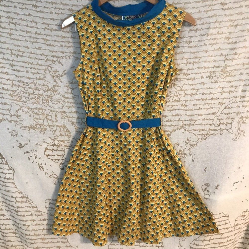 NEW MADCAP England MOD RETRO 60s 70s SHIFT DRESS - Vintage Style Size 8.   U